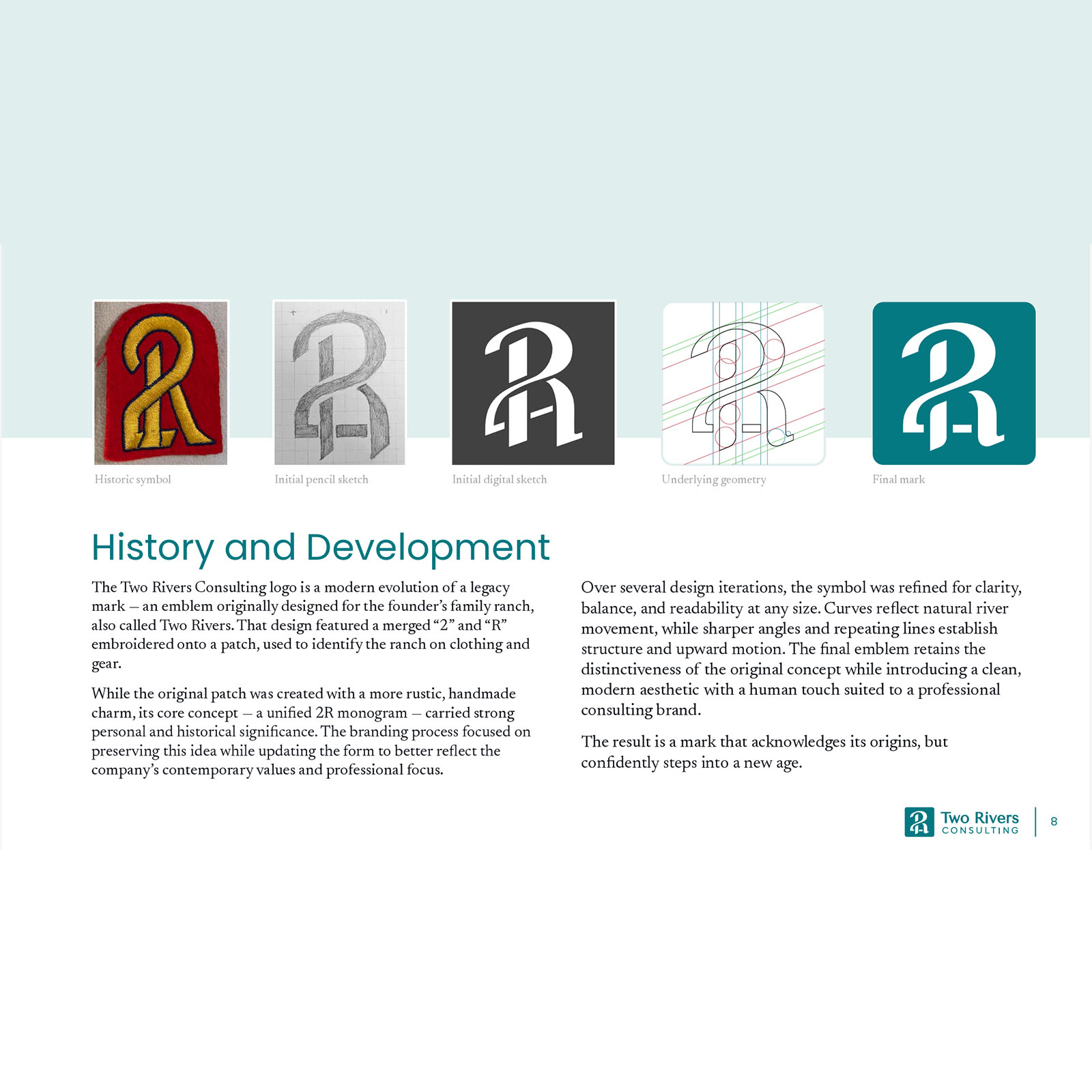 Two Rivers Consulting logo development process