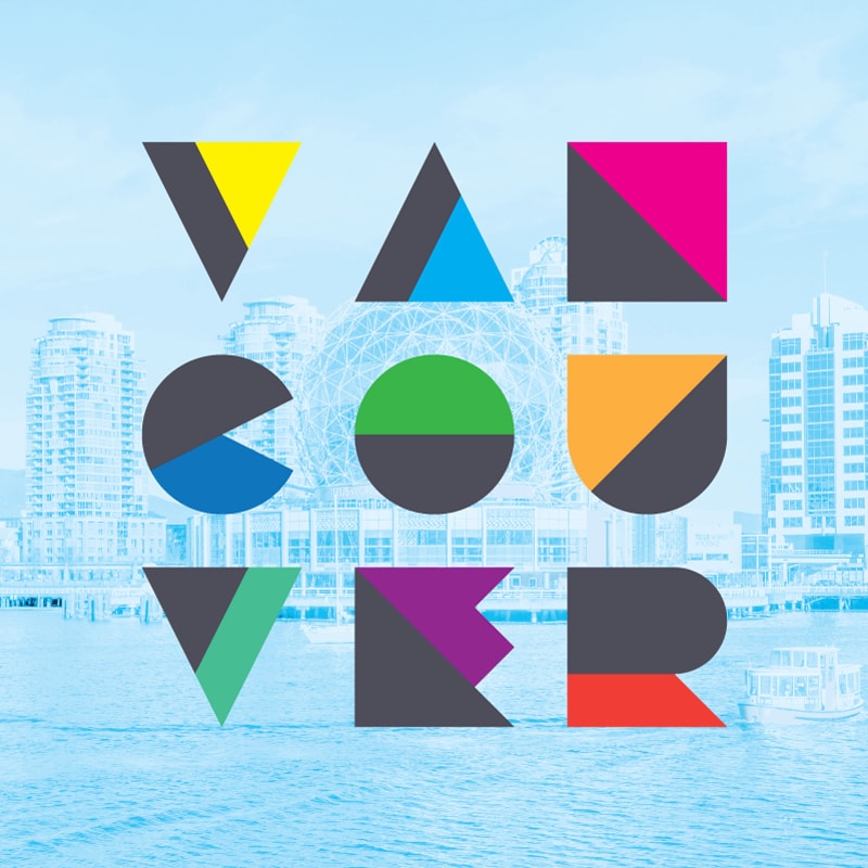 vancouver graphic spelling VAN COU VER in 3 by 3 grid by justin holmes of justindeed